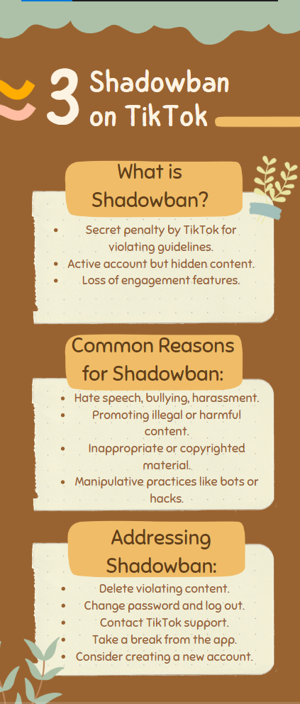 An infographics on Shadowban on TikTok