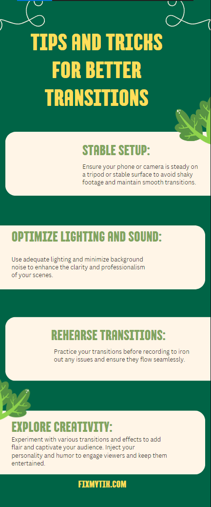 An infographic on tips and Tricks for Better Transitions